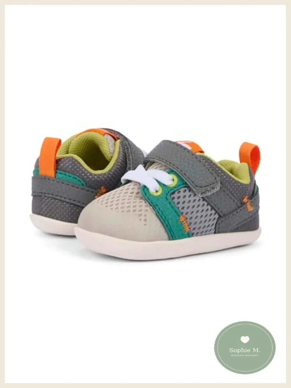 Baby First Walker Athletic Sneaker Slip-Resistant Hook & Loop